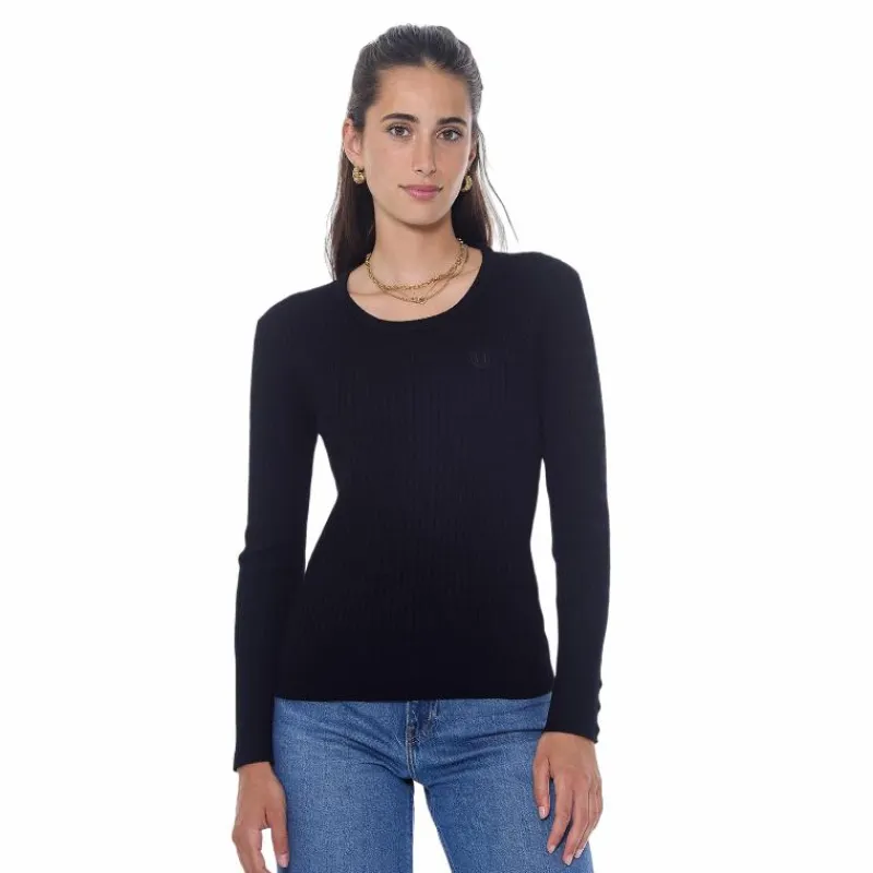 Pulls Et Gilets*Harcour - Pull manches longues femme Pompadou Noir