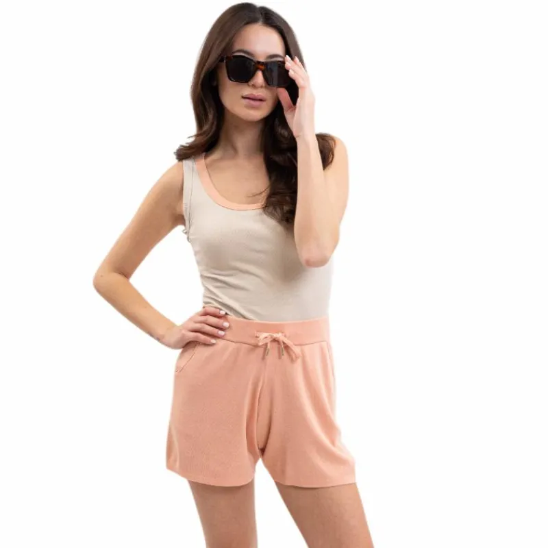 - Short femme Saya abricot Pantalons Lifestyles