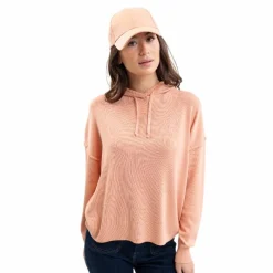 Online - Sweat à capuche manches longues femme Plume abricot Pulls Et Gilets