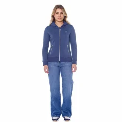 Pulls Et Gilets*Harcour - Sweat à zip manches longues femme Sworm steel blue Bleu