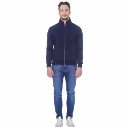 Pulls Et Gilets|Pulls Et Gilets*Harcour - Sweat zippé manches longues homme Saxo Marine