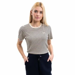 New - T-shirt manches courtes femme Tzimi lin/ marine T-Shirts Et Baselayers