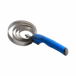 Étrilles*Hippotonic - Etrille métallique ronde poignée soft bleu