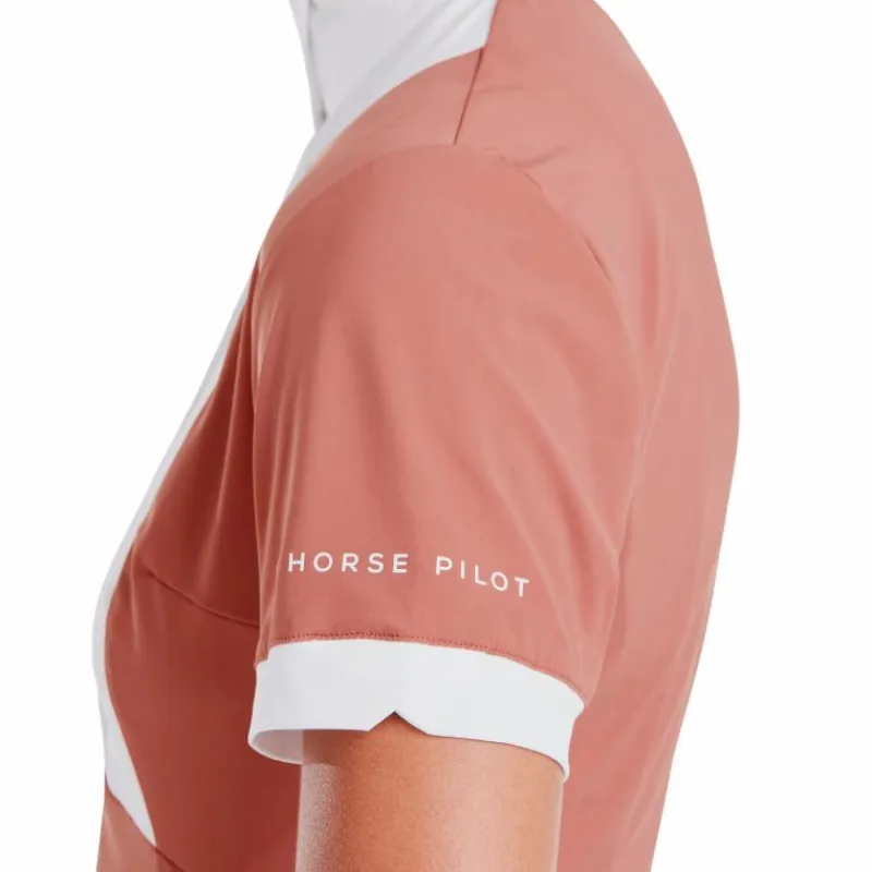 Polos Et Chemises*Horse Pilot - Chemise de concours manches courtes femme Monica brick dust Orange