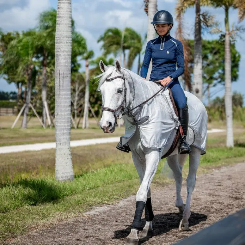 Couvertures Et Chemises*Horseware - Chemise anti-mouches de monte Amigo Flyrider argent/ titanium grey/ argent Gris