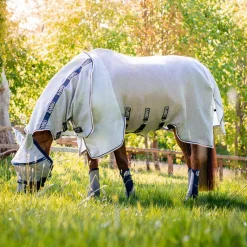 Couvertures Et Chemises*Horseware - Couverture anti-mouches Protector argent/ marine/ blanc/ beige Gris