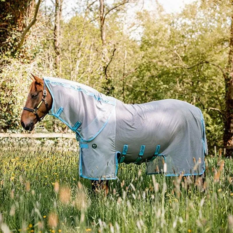 Couvertures Et Chemises*Horseware - Couverture anti-mouches Amigo AmECO bug buster argent/ bleu clair Gris