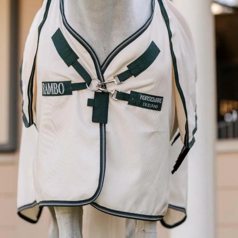 Online - Couverture anti-mouches Rambo Hoody XL chalk/ hunter green/ argent Couvertures Et Chemises