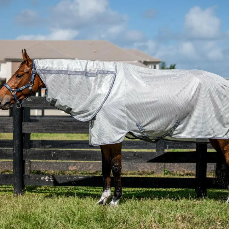 Couvertures Et Chemises*Horseware - Couverture anti-mouches Amigo Bug Rug Plus argent/ titanium grey/ argent Gris