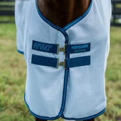 Couvertures Et Chemises*Horseware - Couverture anti-mouches Amigo Bug Rug Plus azure blue/ marine/ électrique Bleu