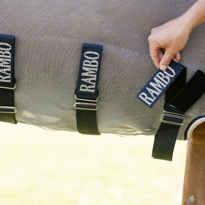 Best - Couverture anti-mouches Rambo Protector Fieldsafe argent/ marine/ blanc/ beige Couvertures Et Chemises