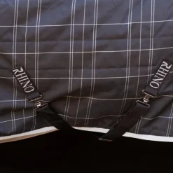 Couvertures Poneys|Couvertures Et Chemises*Horseware - Couverture de box Rhino Pony Stable VL / gris/ blanc à carreaux/ gris 250g Noir