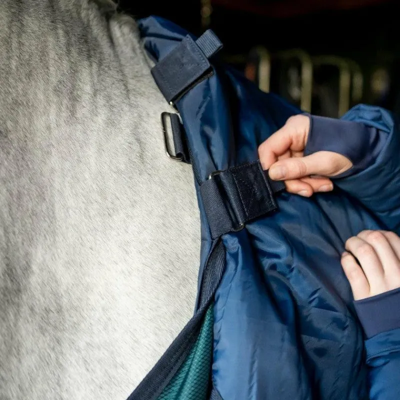 Couvertures Et Chemises*Horseware - Couure de box Amigo Ripstop Insulator dynasty green/ marine/ argent 350g Vert