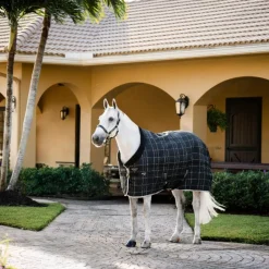 Couvertures Et Chemises*Horseware - Couverture de box Rhino Stable / gris/ blanc à carreaux/ gris 100g Noir