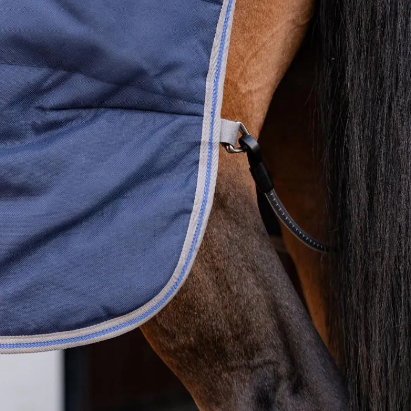 Online - Couverture de box Rhino Stable VL / titanium grey/ classic blue 250g Couvertures Et Chemises