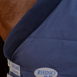 Online - Couverture de box Rhino Stable VL / titanium grey/ classic blue 250g Couvertures Et Chemises