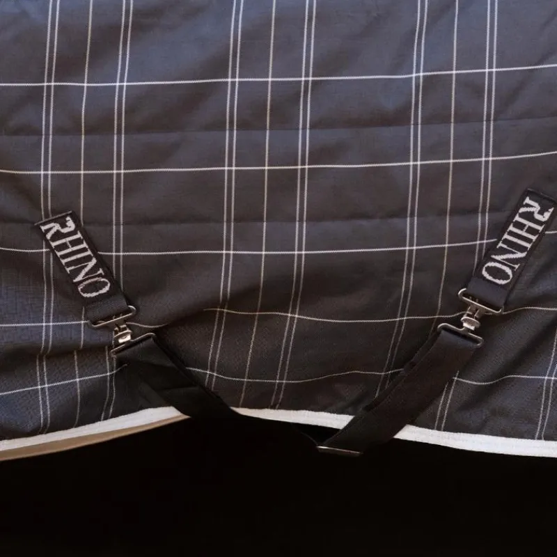 Couvertures Poneys|Couvertures Et Chemises*Horseware - Couverture de box Rhino Pony Stable / gris/ blanc à carreaux/ gris 100g Noir