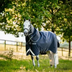 Outlet - Couverture d'extérieur Rambo Supreme Turnout Plus / thunderstorm grey/ silver 50g Couvertures Poneys|Couvertures Et Chemises