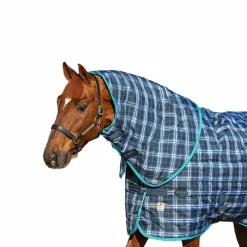 Couvertures Poneys|Couvertures Et Chemises*Horseware - Couverture d'extérieur Rhino plus Vari Layer avec couvre-cou à carreaux/ indigo 450g Marine