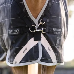 - Couverture d'extérieur Rhino Wug Pony Turnout / gris/ blanc à carreaux 100g Couvertures Poneys|Couvertures Et Chemises