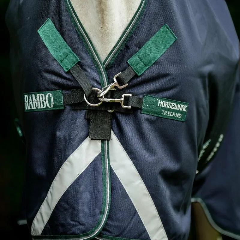 Couvertures Et Chemises*Horseware - Couverture d'extérieur Rambo Wug Lite / hunter green/ argent 0g Marine