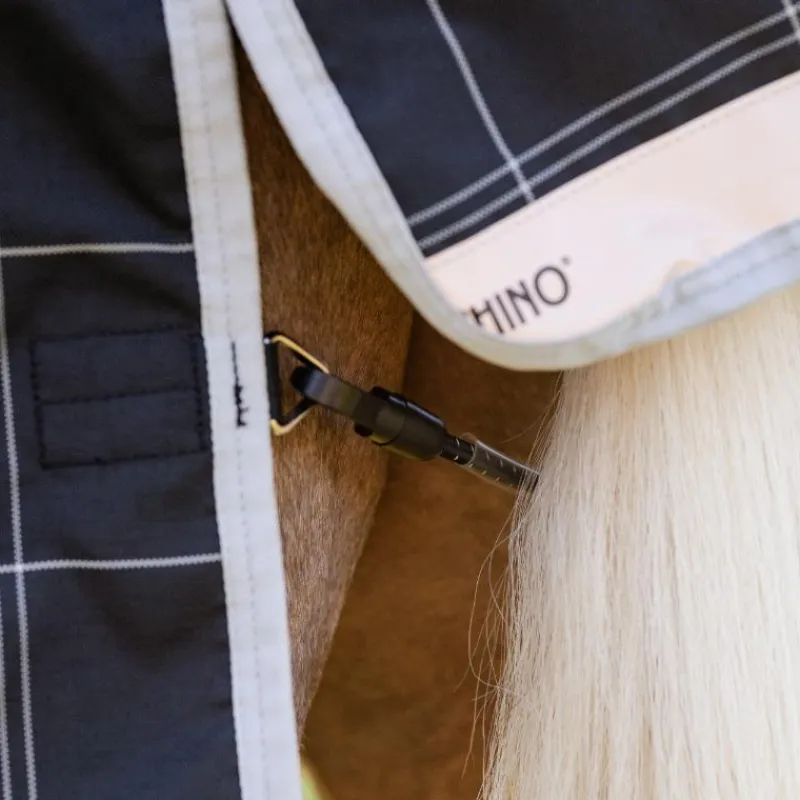 Couvertures Poneys|Couvertures Et Chemises*Horseware - Couverture d'extérieur Rhino Wug Pony Turnout VL / gris/ blanc à carreaux 250g Noir