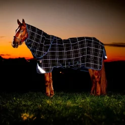 Couvertures Et Chemises*Horseware - Couverture d'extérieur Rhino Plus à carreaux 250g Marine