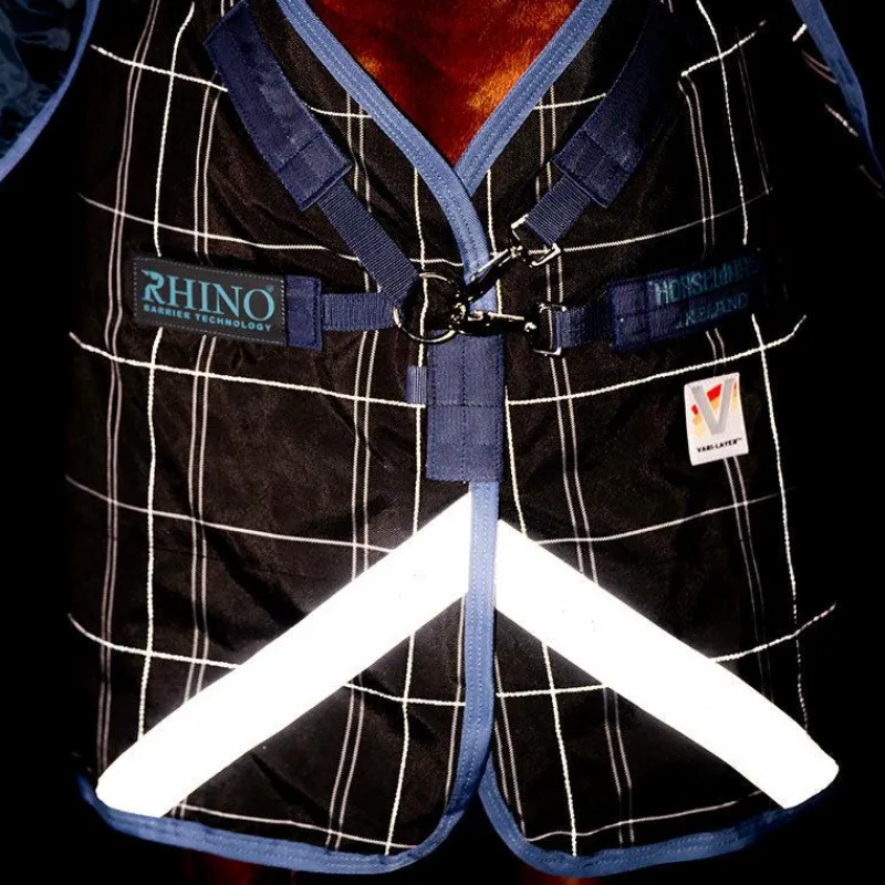 Couvertures Et Chemises*Horseware - Couverture d'extérieur Rhino Plus à carreaux 250g Marine