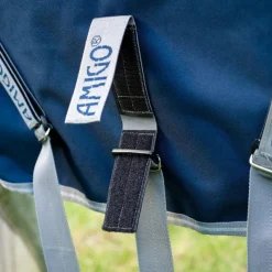 Couvertures Et Chemises*Horseware - Couverture d'extérieur Amigo FieldSafe Plus Turnout / titanium grey/ argent 50g Marine
