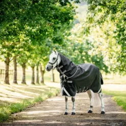 Hot - Couverture d'extérieur Rambo Supreme Turnout Plus / thunderstorm grey/ silver 450g Couvertures Poneys|Couvertures Et Chemises