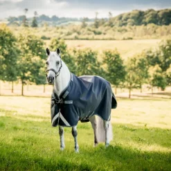 Couvertures Et Chemises*Horseware - Couverture d'extérieur Rambo Turnout VL / thunderstorm gris/ argent 250g Marine