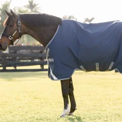 Couvertures Et Chemises*Horseware - Couverture d'extérieur Rhino Turnout / titanium grey/ classic blue 100g Marine