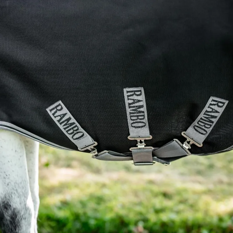 Couvertures Et Chemises*Horseware - Couverture d'extérieur Rambo Turnout VL / thunderstorm gris/ argent 450g Noir