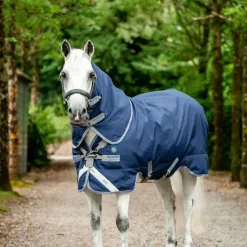 Couvertures Poneys|Couvertures Et Chemises*Horseware - Couverture d'extérieur Rhino Plus Pony Turnout / titanium grey/ classic blue 0g Marine
