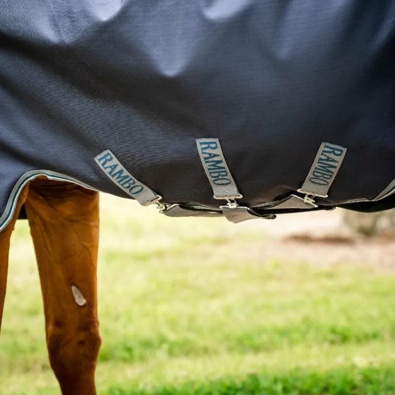 Sale - Couverture d'extérieur Rambo Duo Ripstop Plus Turnout Bundle / gris thunderstorm/ argent (100g + 100g+ 200g) 400g Couvertures Et Chemises