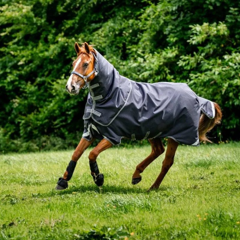 Sale - Couverture d'extérieur Rambo Duo Ripstop Plus Turnout Bundle / gris thunderstorm/ argent (100g + 100g+ 200g) 400g Couvertures Et Chemises