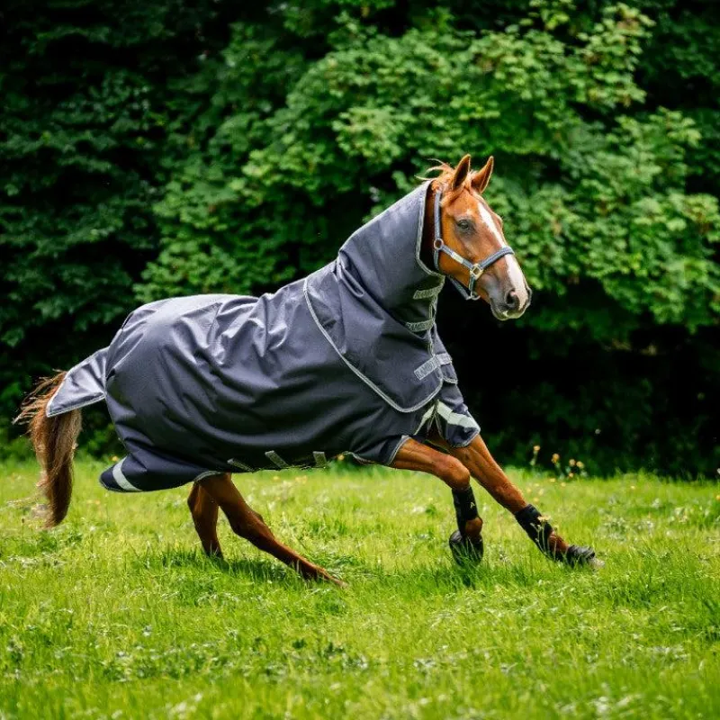 Sale - Couverture d'extérieur Rambo Duo Ripstop Plus Turnout Bundle / gris thunderstorm/ argent (100g + 100g+ 200g) 400g Couvertures Et Chemises