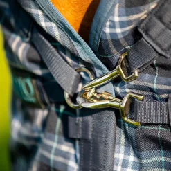 Best - Couverture d'extérieur Rhino plus Turnout Lite avec couvre-cou carreaux/ indigo 0g Couvertures Poneys|Couvertures Et Chemises