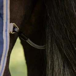 Couvertures Et Chemises*Horseware - Couverture d'extérieur Rhino Turnout VL / titanium grey/ classic blue 250g Marine