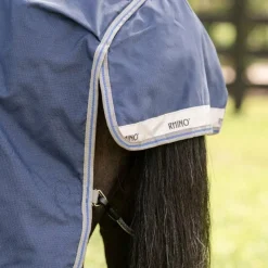 Couvertures Et Chemises*Horseware - Couverture d'extérieur Rhino Turnout VL / titanium grey/ classic blue 250g Marine