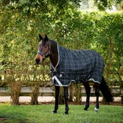 Couvertures Et Chemises*Horseware - Couverture d'extérieur Rhino Wug Turnout VL / gris/ blanc à carreaux 250g Noir