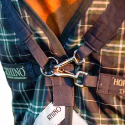 Hot - Couverture d'extérieur Rhino Wug encolure montante / vert à carreaux 450g Couvertures Poneys|Couvertures Et Chemises