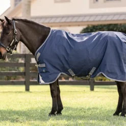 Couvertures Poneys|Couvertures Et Chemises*Horseware - Couverture d'extérieur Rhino Pony Turnout / titanium grey/ classic blue 100g Marine