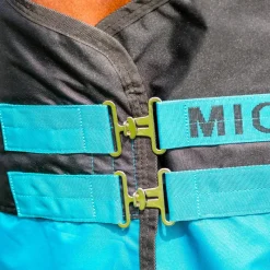 Couvertures Poneys|Couvertures Et Chemises*Horseware - Couverture d'extérieur Mio Turnout noir/ turquoise 200g Bleu