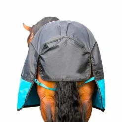 Couvertures Poneys|Couvertures Et Chemises*Horseware - Couverture d'extérieur Mio Turnout noir/ turquoise 200g Bleu