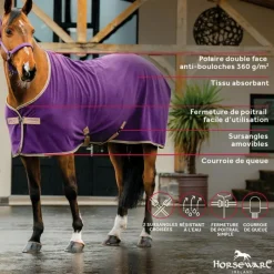 Couvertures Et Chemises*Horseware - Couverture polaire Amigo Fleece Cooler winterberry et taupe Violet