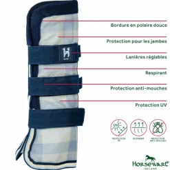 Guêtres Anti-Mouches*Horseware - Guêtres anti-mouches Newmarket witney navy Marine