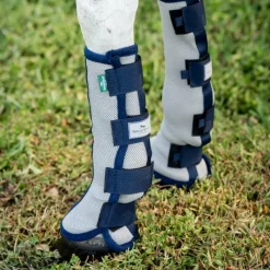 Guêtres Anti-Mouches*Horseware - Guêtres anti-mouches Fly Boots argent/ marine x2 Gris