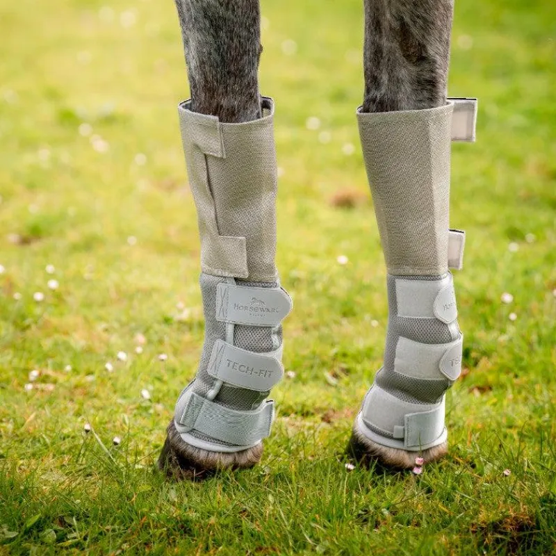 Guêtres Anti-Mouches*Horseware - Guêtres anti-mouches Tech-Fit Flyboot silver (x4) Gris