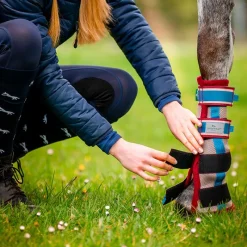 Discount - Guêtres anti-mouches Flyboot / cerise/ pêche/ bleu x4 Guêtres Anti-Mouches